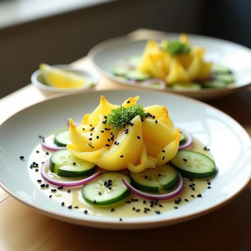 Ensalada de Flor de Calabacín y Vinagreta de Miso Blanco: Receta Japonesa Cruda