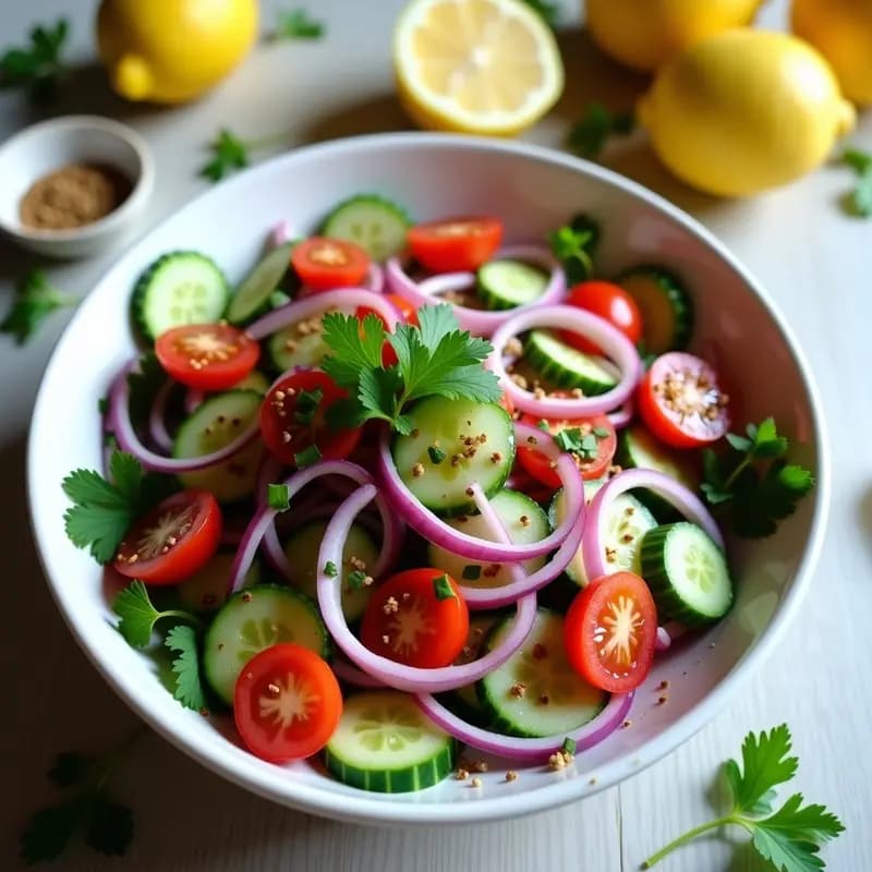 Ensalada de Flor de Jamaica y PEPINO con Vinagreta de Limón y Comino: Receta Salvadoreña Depurativa