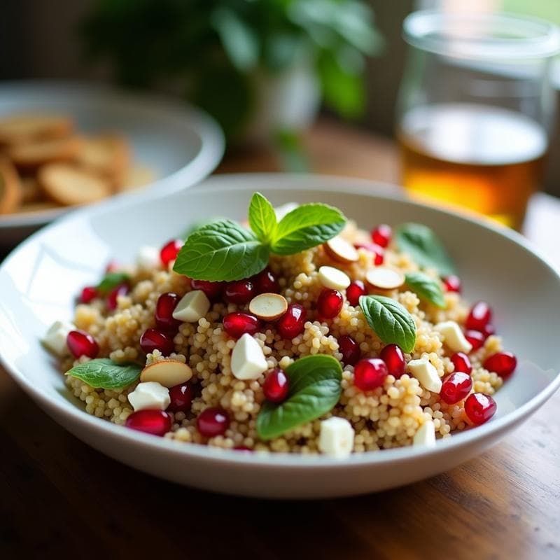 Ensalada de Freekeh con Granadas y Queso de Cabra: Receta Libanesa en Thermomix con Aliño de Lima y Miel