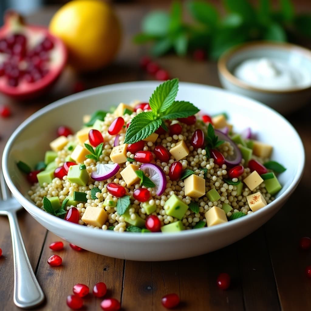 Ensalada de Freekeh con Granado y Mentas Frescas: Receta de Oriente Medio en 15 Minutos