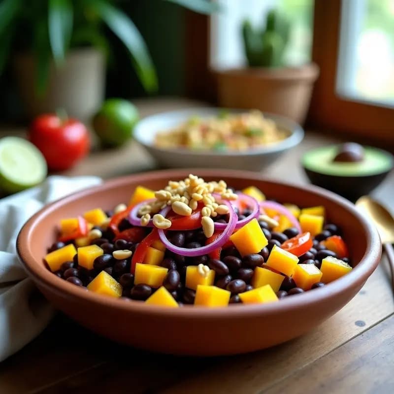 Ensalada de Frijoles Afro y Mango: Receta Brasilea Vegana y Energética