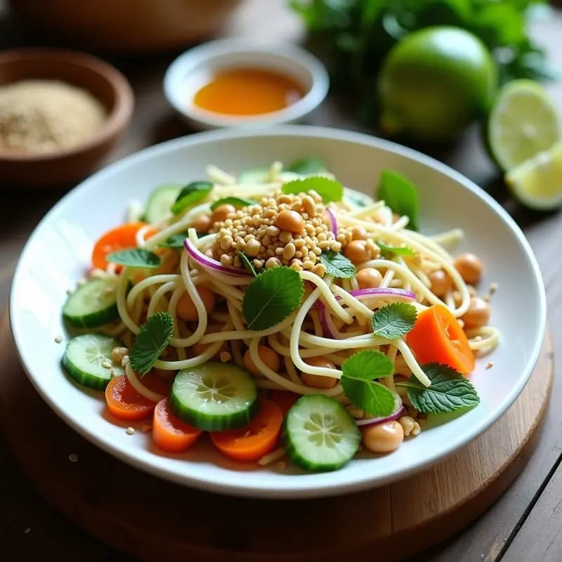 Ensalada de Frijoles Mung y Hierbas Frescas: Receta Vietnamita con Aderezo de Limón y Miel