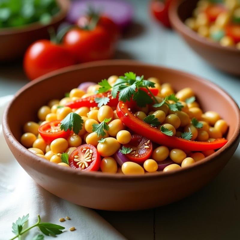 Ensalada de Frijoles Mungo con Vinagreta de Tamarindo y Cilantro: Receta India Fresca y Proteica