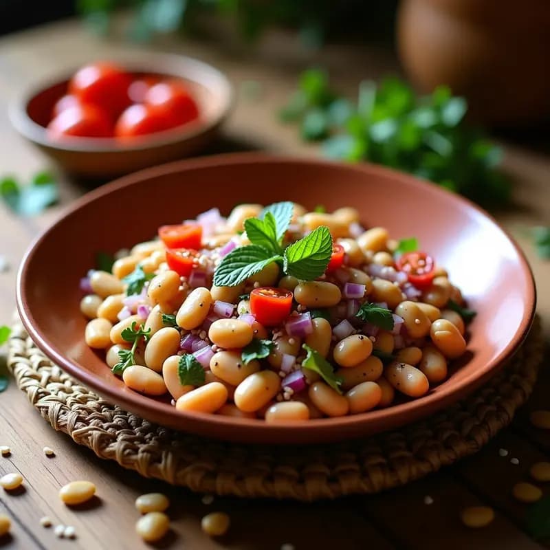 Ensalada de F űl Medames con Cebolla Morada: Receta Egipcia de Habas Estofadas