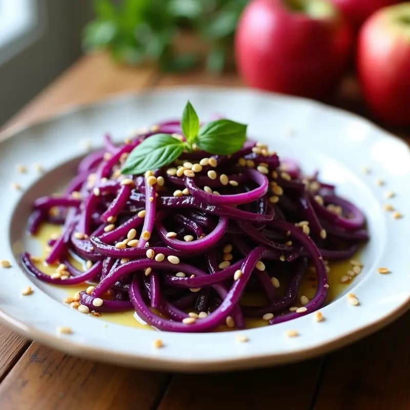 Ensalada de Fundue de Repollo Morado y Manzana Verde con Aderezo de Vinagre de Sidra: Receta Francesa Keto