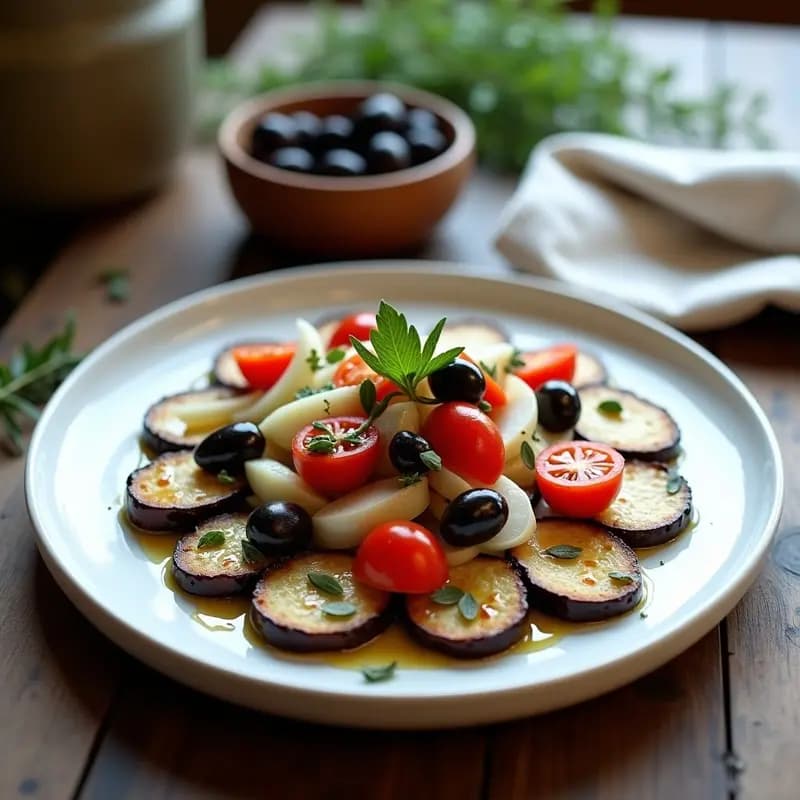 Ensalada Griega de Berenjena Asada y Aceitunas Kalamata: Receta Mediterránea Sin Gluten