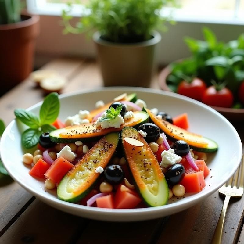 Ensalada Griega con Pepino Asado en Airfryer: Receta Crujiente y Sin Gluten en 15 Minutos
