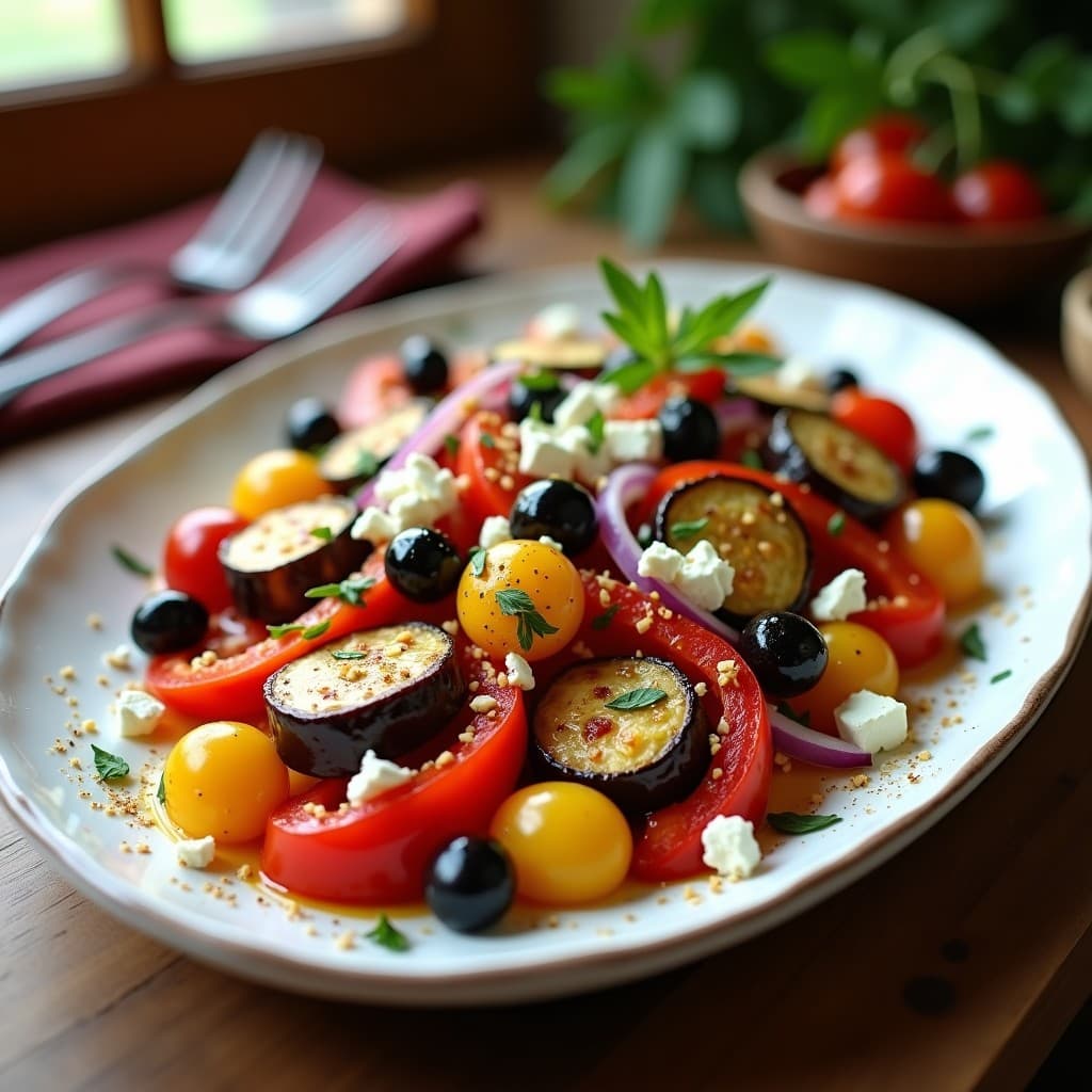 Ensalada Griega al Horno con Zaatar: Receta Única y Crujiente en 25 Minutos