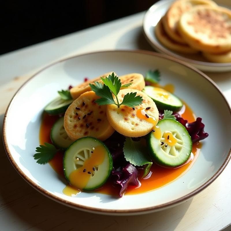 Ensalada de Higuitos y Queso Halloumi: Receta Colombiana con Vinagreta de Guayaba