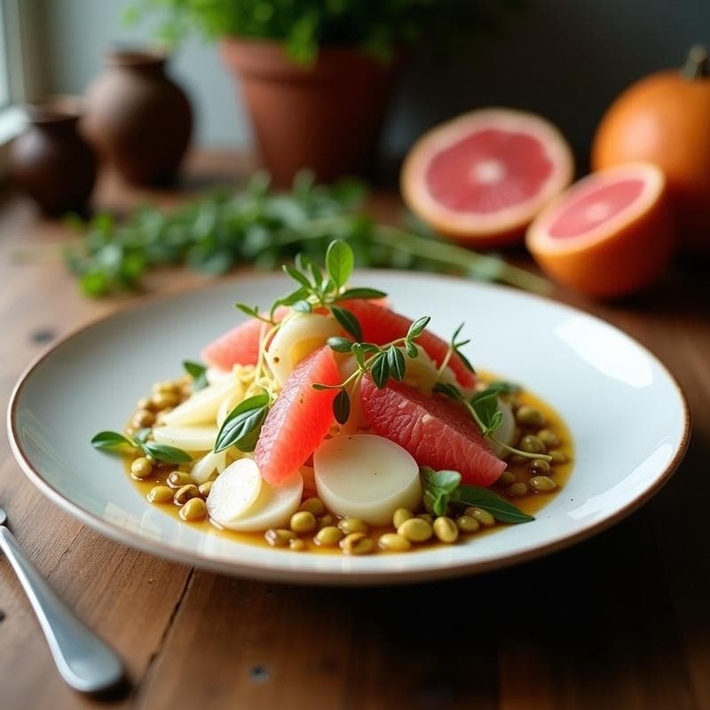 Ensalada de Hinojo, Pomelo Rosa y Pistachos: Receta Low-Carb con Toque Mediterráneo
