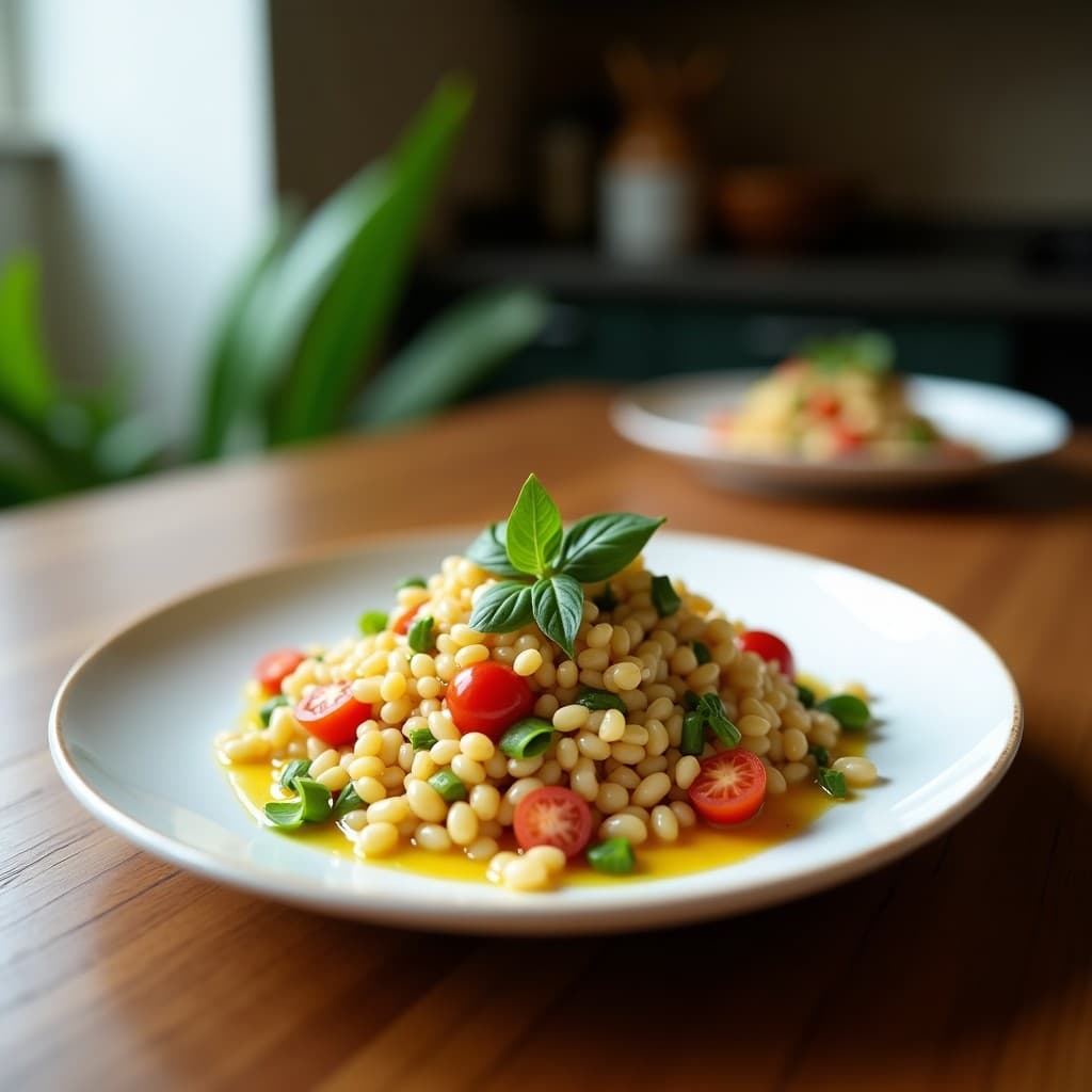 Ensalada de Hojas de Mostaza, Grano de Trigo Sarraceno y Vinagreta de Miso: Receta Coreana Detox