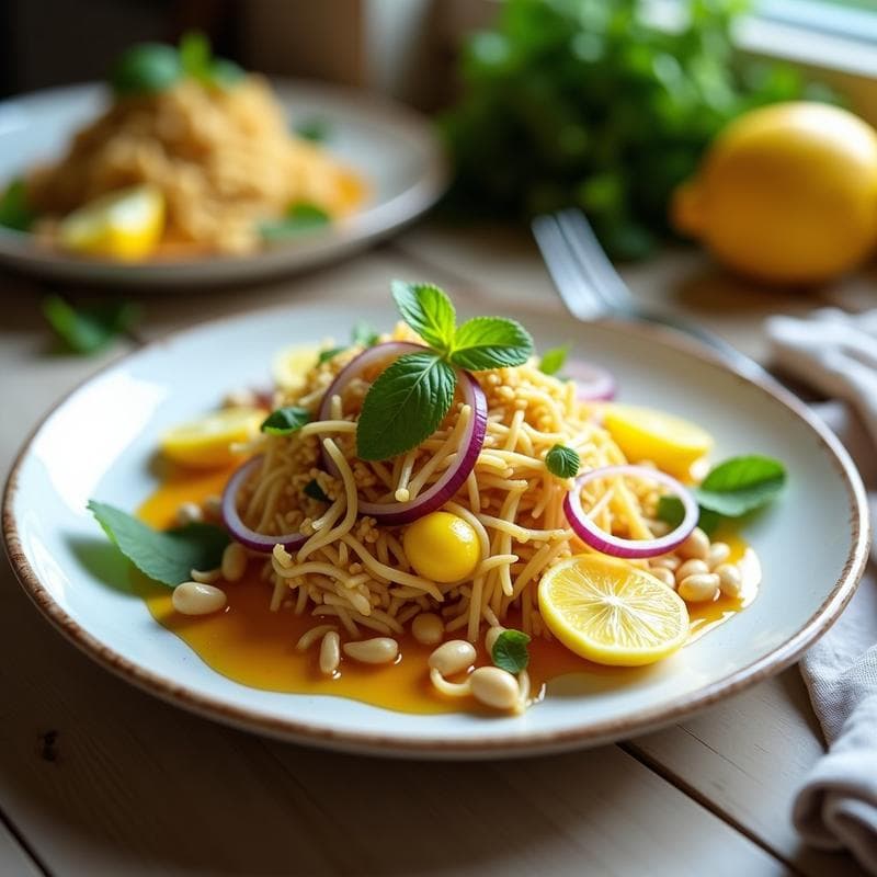 Ensalada de Jackfruit Desmenuzado y Granadilla: Receta Tailandesa con Aderezo de Lima y Miel