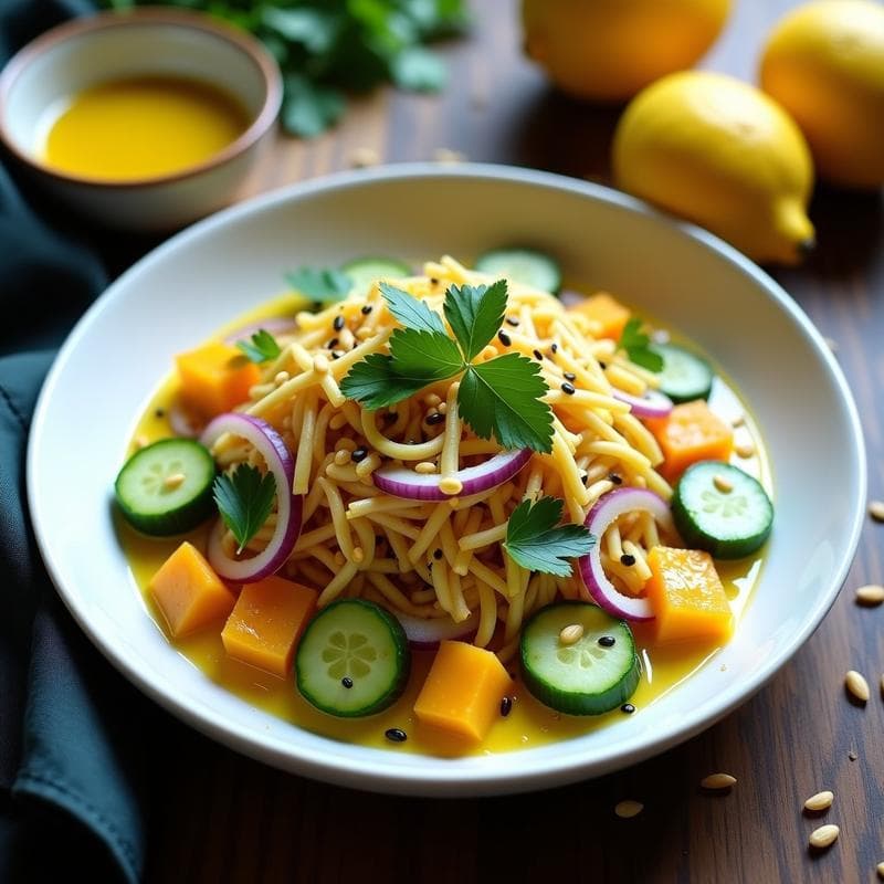 Ensalada de Jackfruit y Granadilla con Vinagreta de Limón y Cilantro: Receta Vegana Tailandesa