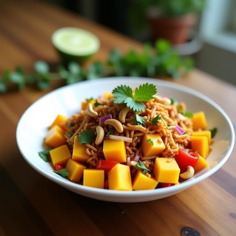 Ensalada de Jackfruit y Mango con Aderezo de Tamarindo: Receta Vegana de Inspiración Jamaicana