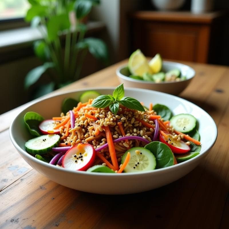 Ensalada de Jackfruit Desmenuzado con Vinagreta de Tamarindo: Receta Vegana y Crujiente