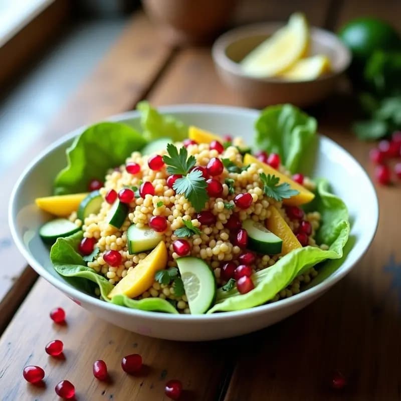 Ensalada de Jackfruit Verde y Granos de Granada: Receta Vegana Fresca con Vinagreta de Limón y Cúrcuma