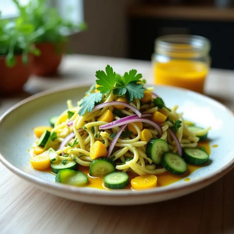 Ensalada de Jackfruit Verde y Granadilla con Vinagreta de Kurkuma: Receta Caribeña Detox