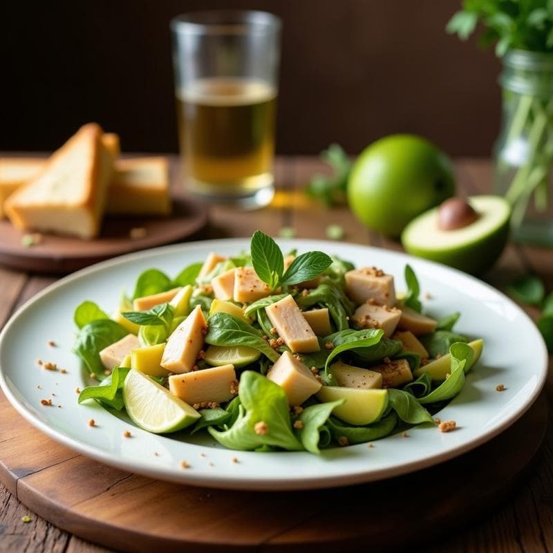 Ensalada de Kentucki con Manzana Verde y Vinagreta de Mostaza: Receta Americana Crujiente y Sin Gluten