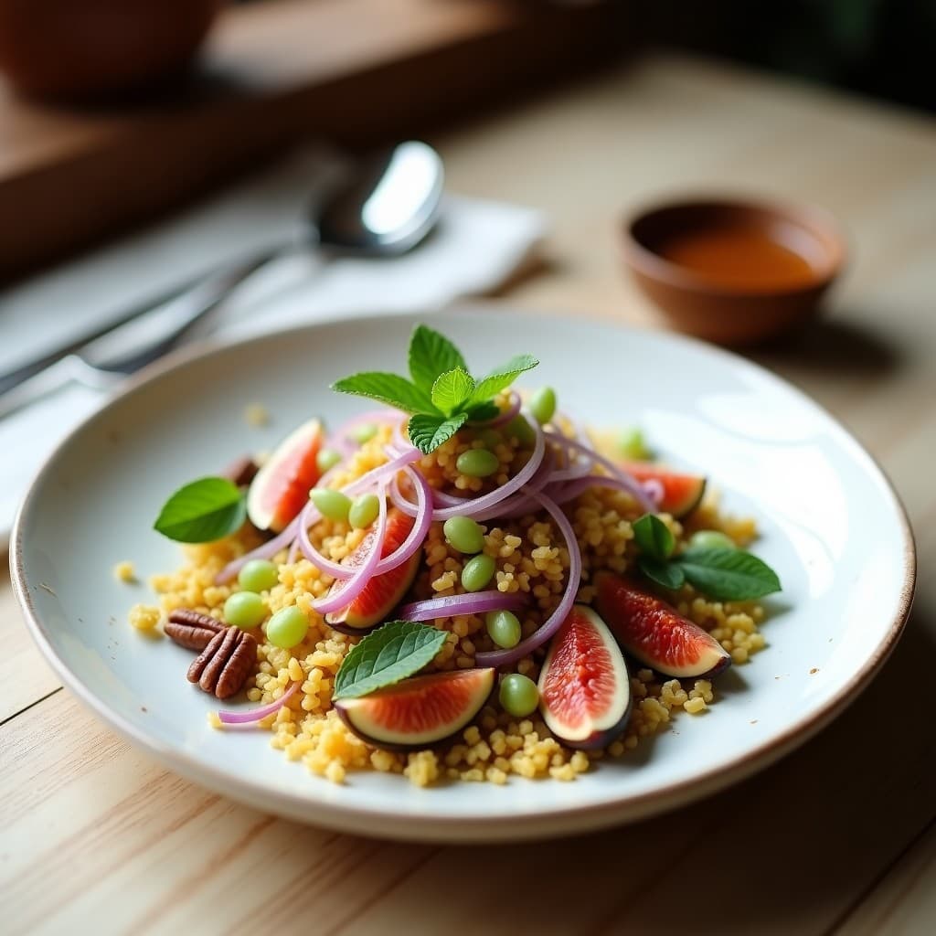 Ensalada de Kiwicha con Higos Frescos y Vinagreta de Miel de Ulmo: Receta Andina Gourmet