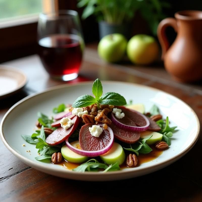 Ensalada de Lengua de Buey y Rúcula con Vinagreta de Mosto: Receta Argentina Gourmet