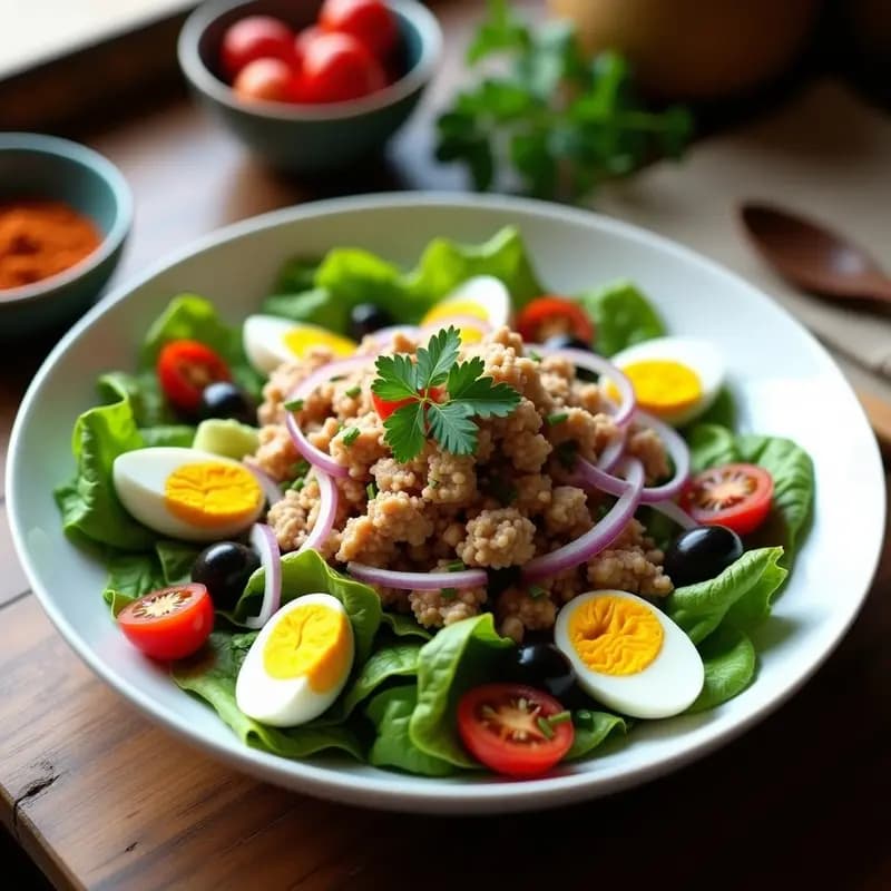 Ensalada de Lensue con Atún y Huevos: Receta Marroquí Proteica en 10 Minutos