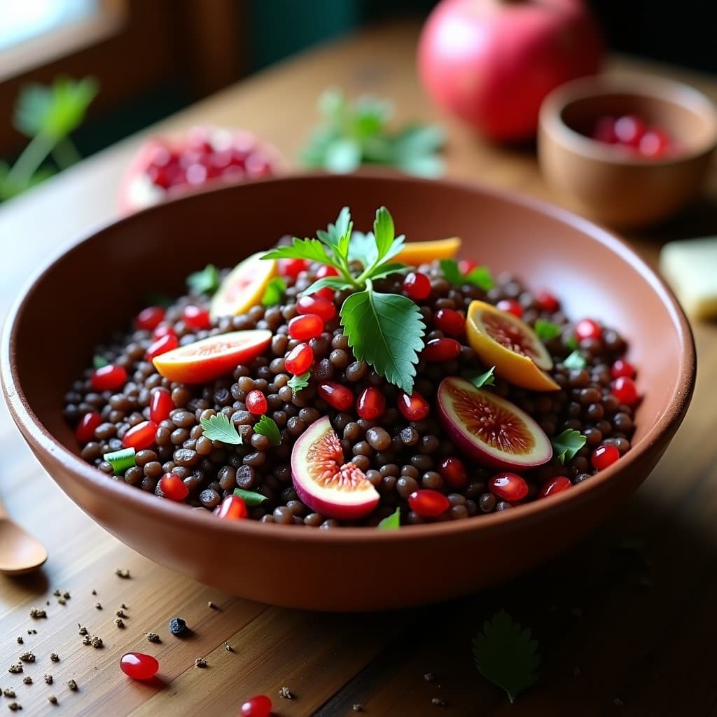 Ensalada Moruna de Lentejas Pardinas y Granada: Receta Española con Toque Árabe