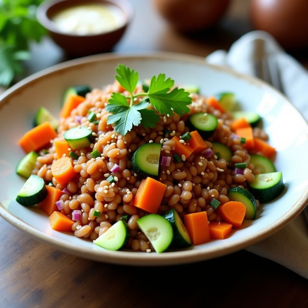 Ensalada de Lentejas Rojas con Vinagreta de Tamarindo y Cilantro: Receta Vegana y Rápida