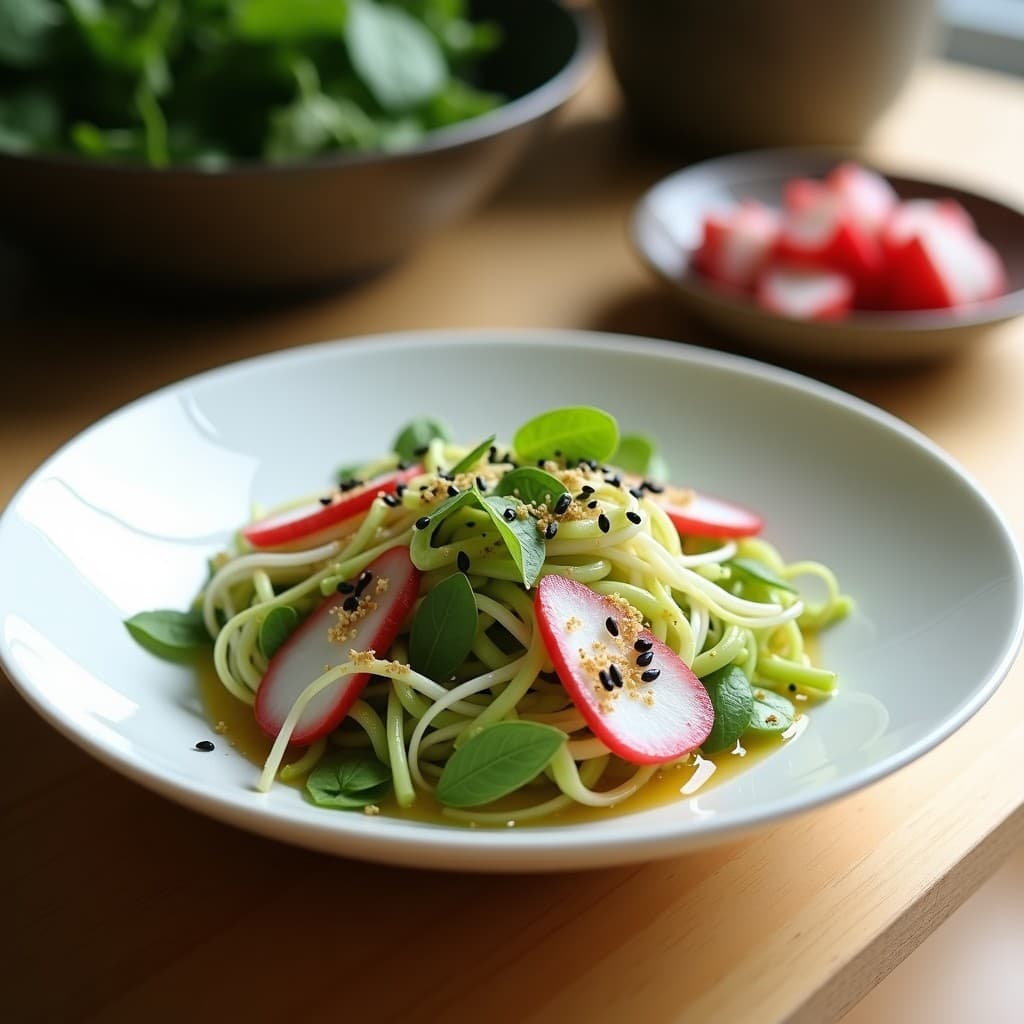 Ensalada de Lentejassprout y Rábanos con Vinagreta de Limón Yuzu: Receta Japonesa Crudivegana