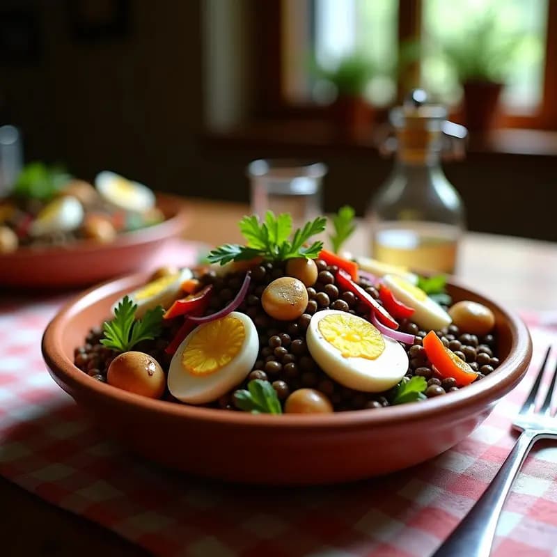 Ensalada de Lentejas con Ventresca y Huevo Duro: Receta de la Abuela sin Lactosa