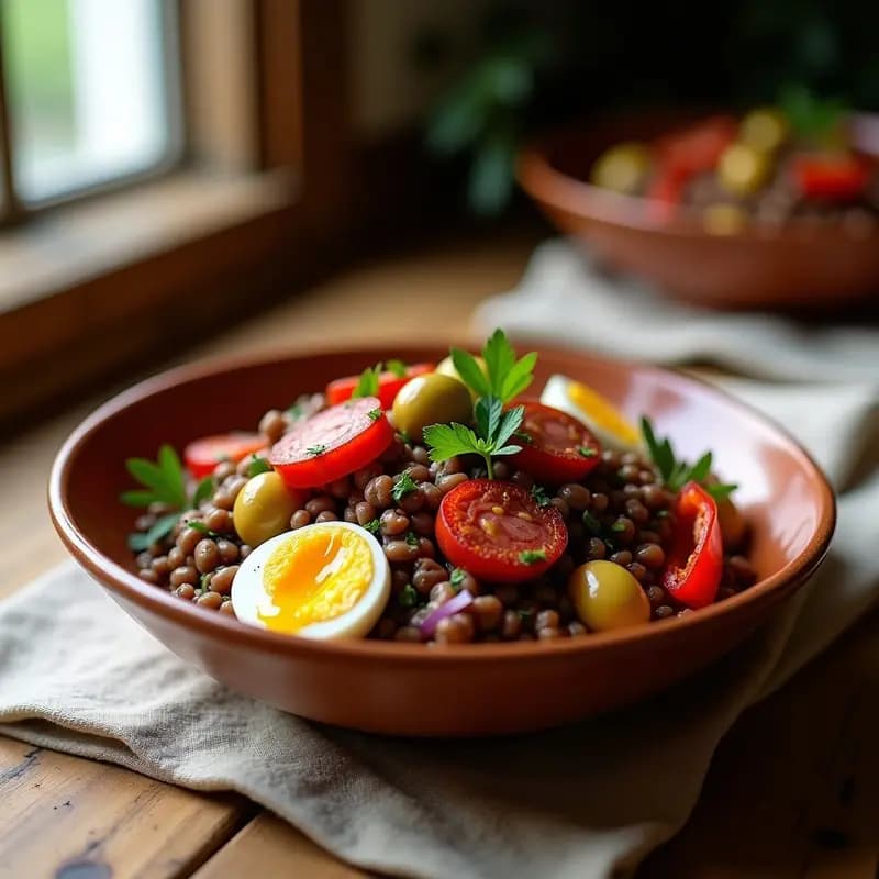 Ensalada de Lentillas con Chorizo y Pimiento Asado: Receta de la Abuela para Aprovechar Sobras