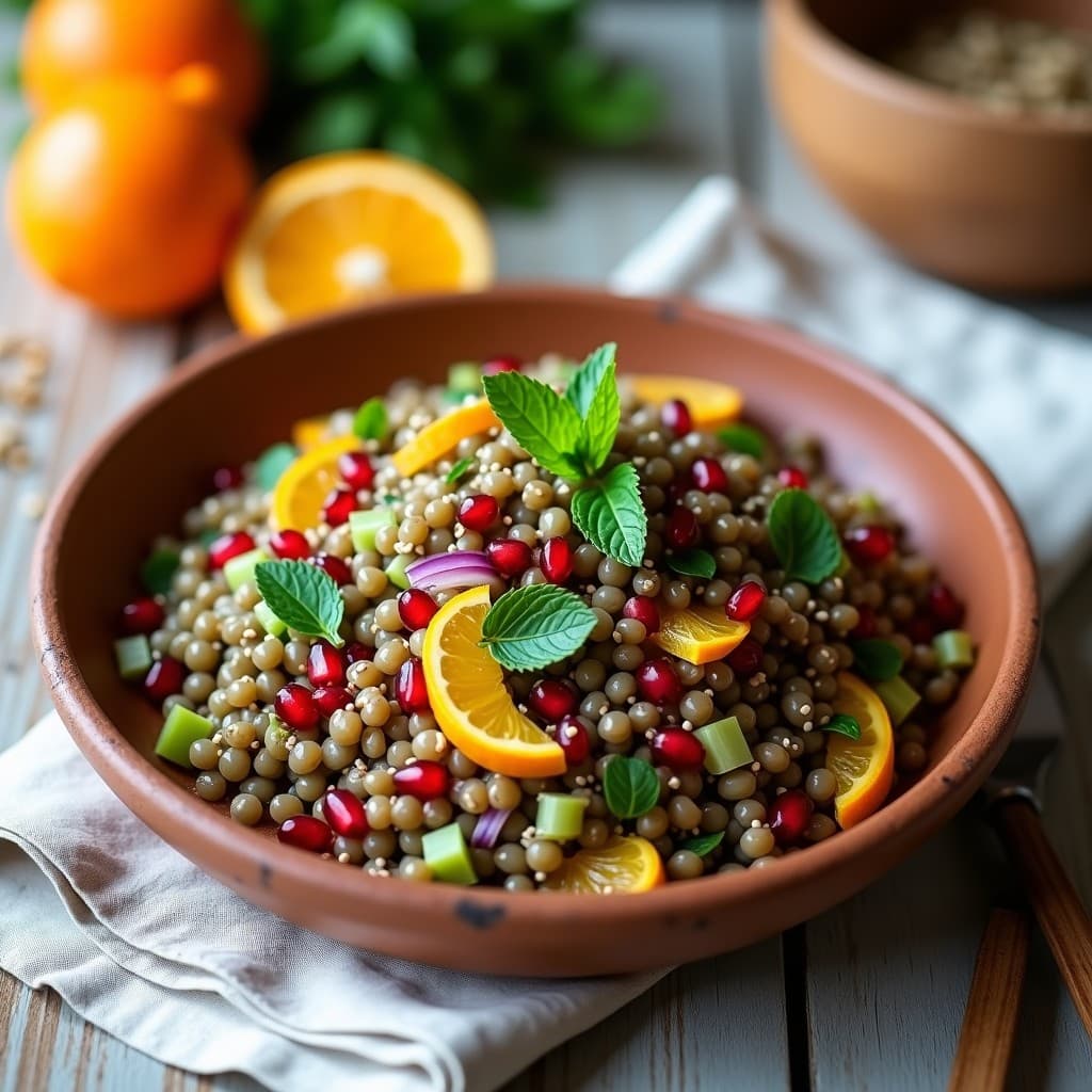 Ensalada de Lentillas con Vinagreta de Naranja y Comino: Receta Egipcia Fresca y Sin Cocinar
