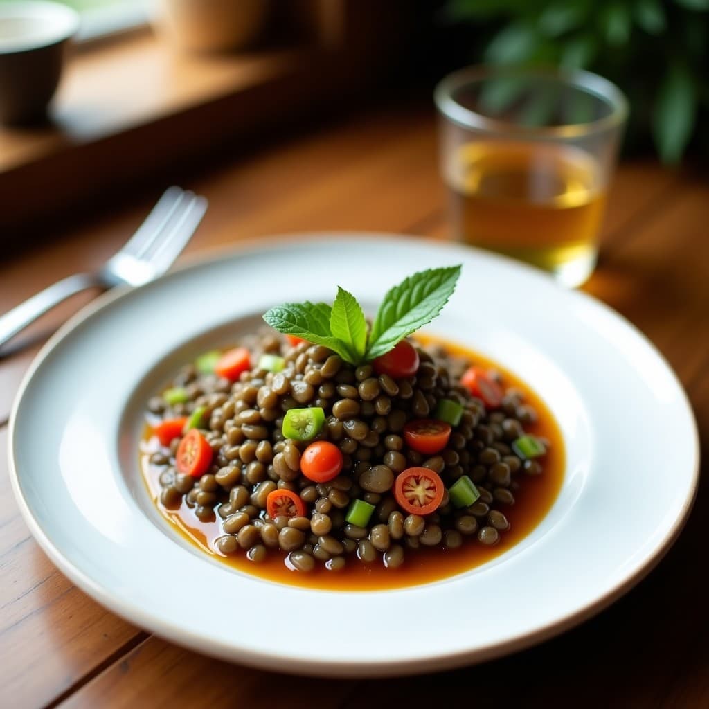 Ensalada de Lentillas con Vinagreta de Tamarindo y Coco: Receta India Fresca y Alta en Hierro