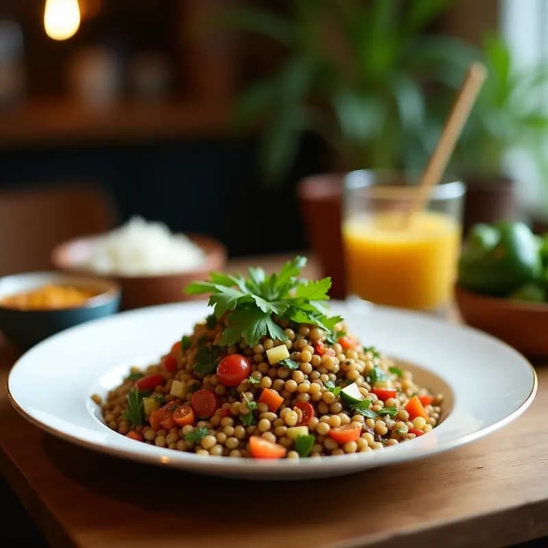 Ensalada de Lentillas con Vinagreta de Tamarindo y Coco: Receta Sri Lankesa Vegana
