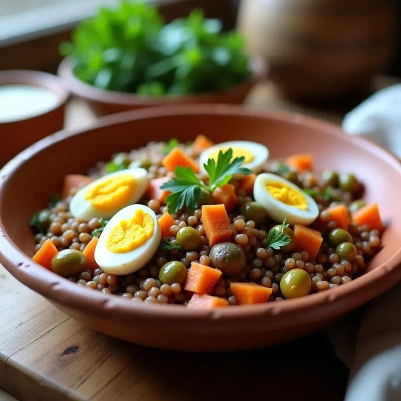 Ensalada de Lentillas con Ventresca y Huevos Duros: Receta Navarra Fresca