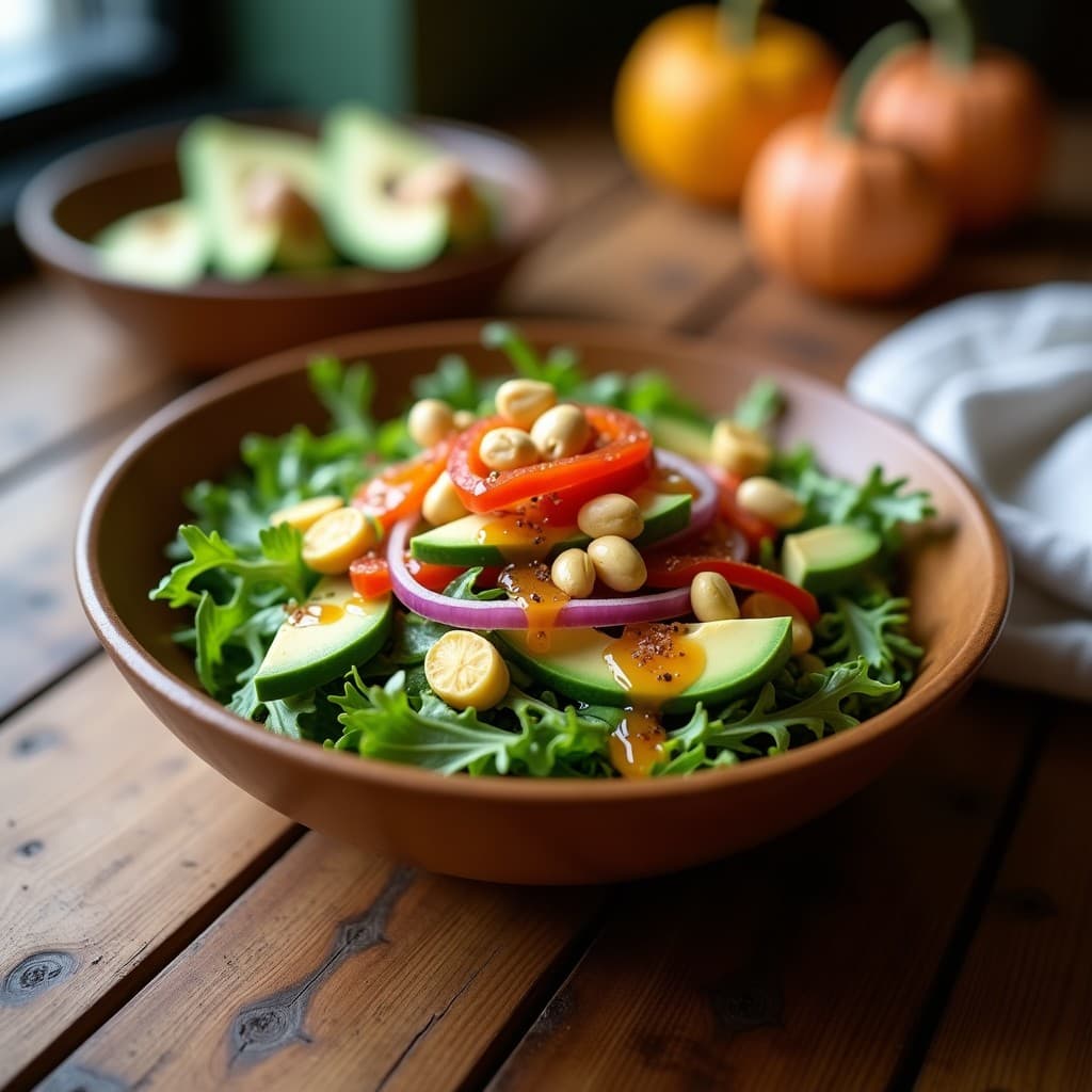 Ensalada de Macadamia Tostada, Rúcula y Vinagreta de Miel de Manuka: Receta Australiana Alta en Grasas Saludables