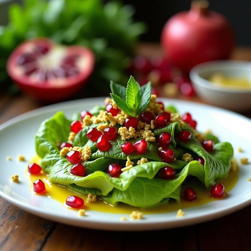 Ensalada de Mache y Granadas con Vinagreta de Pistacho: Receta Francesa Alta en Omega-3