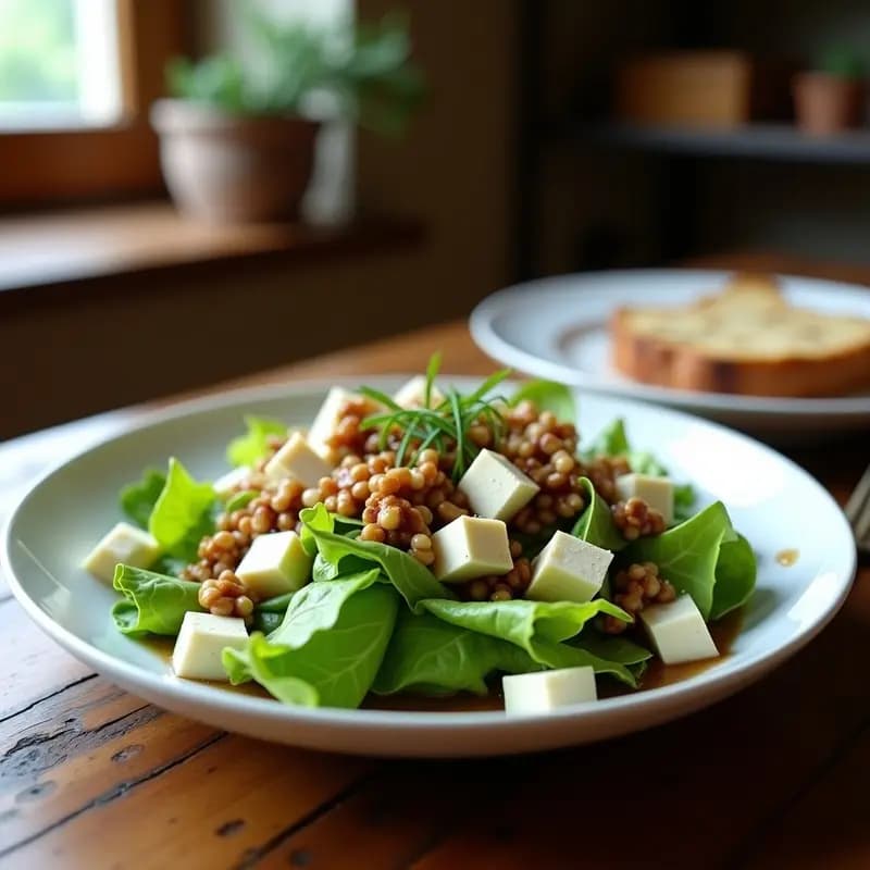 Ensalada de Mache con Manchgo y Vinagreta de Mosto de Uva: Receta Francesa Elegante