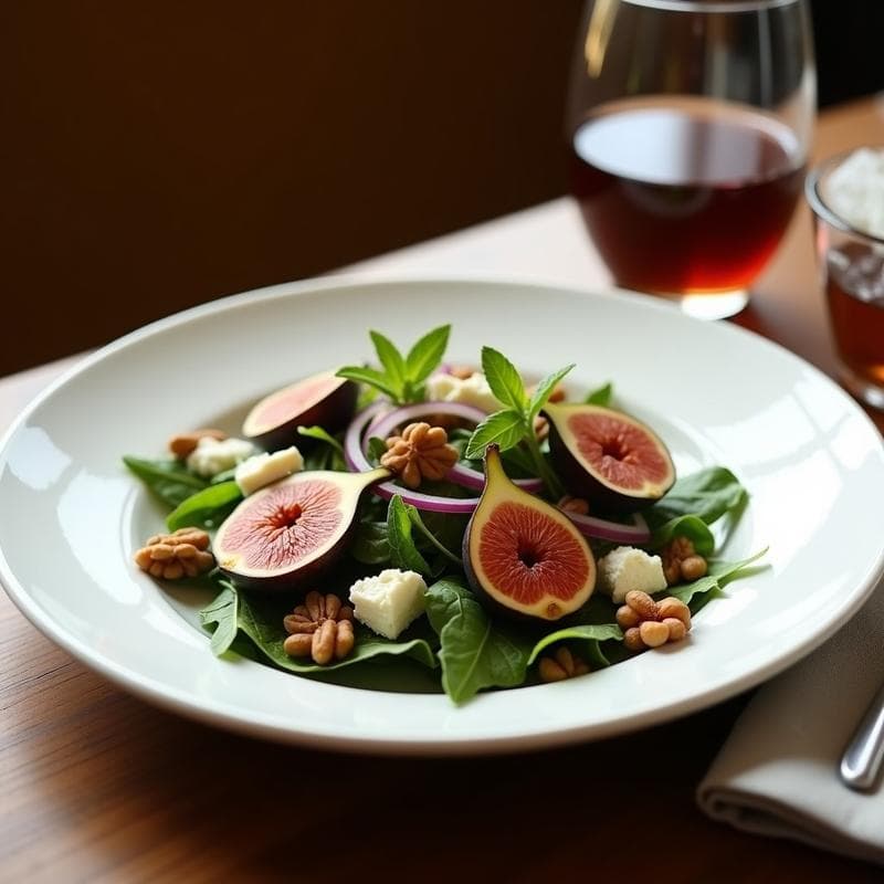 Ensalada de Machego, Higos Frescos y Nueces con Vinagreta de Vinagre Balsámico: Receta Otoñal
