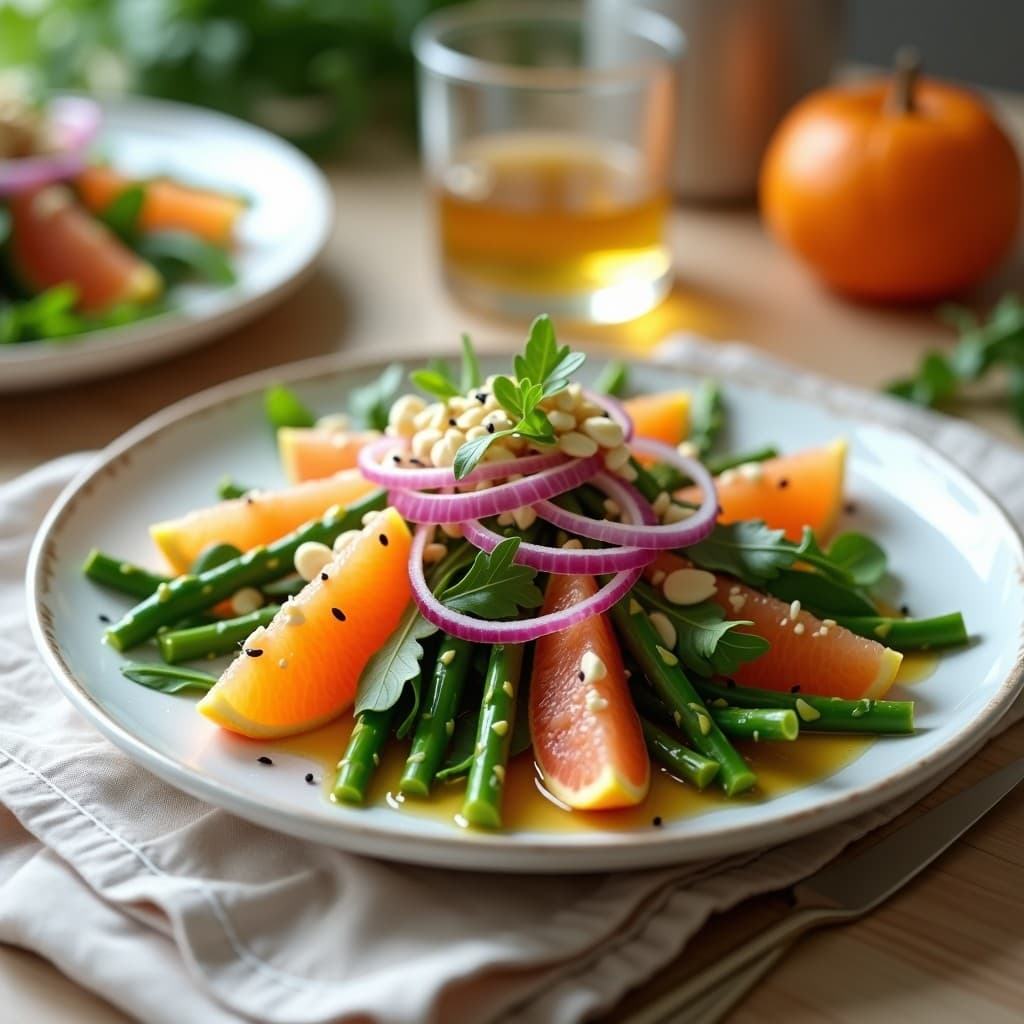 Ensalada de Malta y Espárragos con Aderezo de Vinagre de Sidra y Miel de Agave: Receta Fresca y Vegana