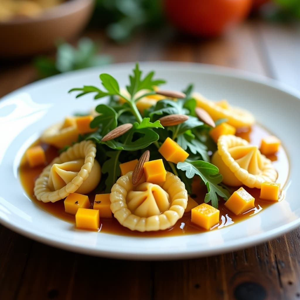 Ensalada de Mango y Agnolotti de Queso de Búfala: Receta Italiana Crujiente