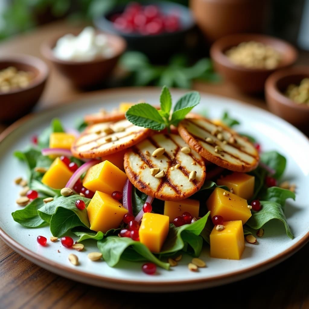 Ensalada de Mango Maduro y Queso Halloumi a la Plancha: Receta Cité libanesa en 15 Minutos