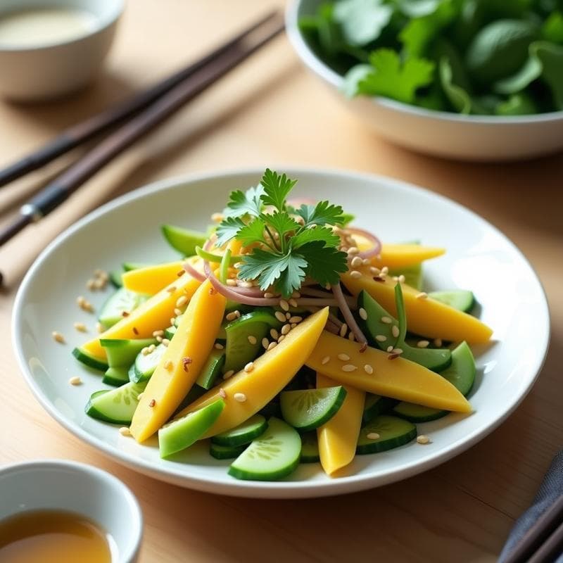 Ensalada de Mango Verde y Edamame: Receta Japonesa con Aderezo de Sésamo y Miso