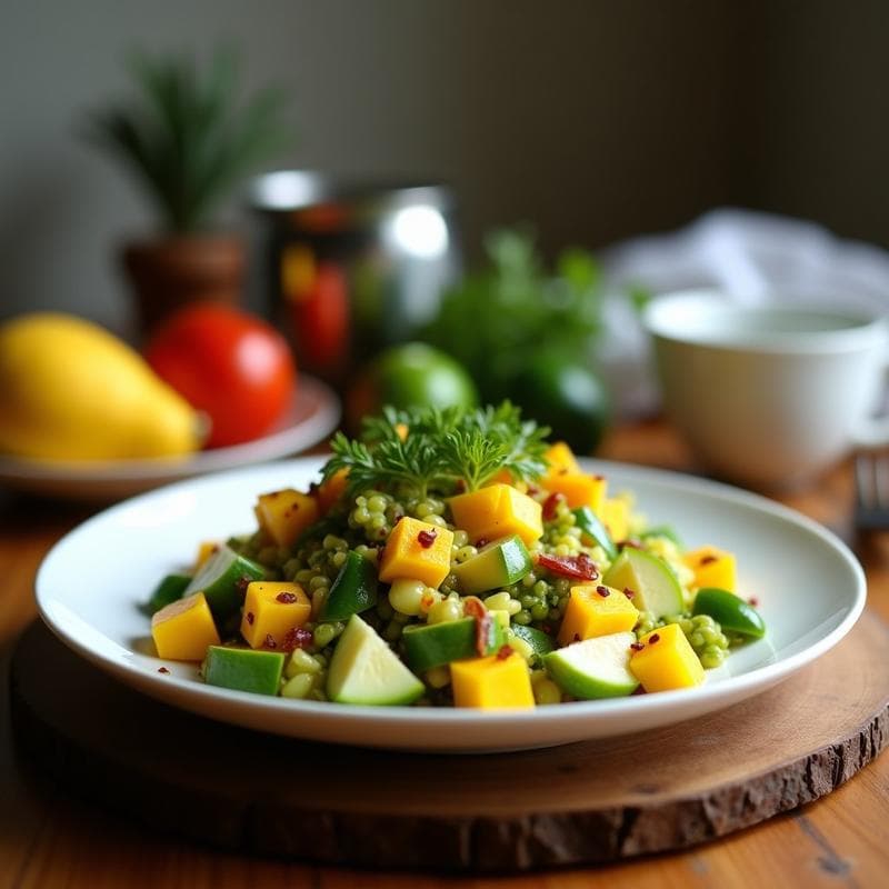 Ensalada de Mango Verde y Flor de Jamaica con Vinagreta de Chile de Árbol: Receta Mexicana Viral