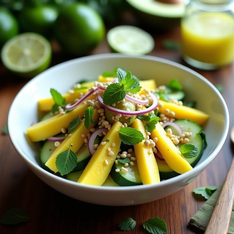Ensalada de Mango Verde y Semillas de Cáñamo: Receta Crujiente con Vinagreta de Lima