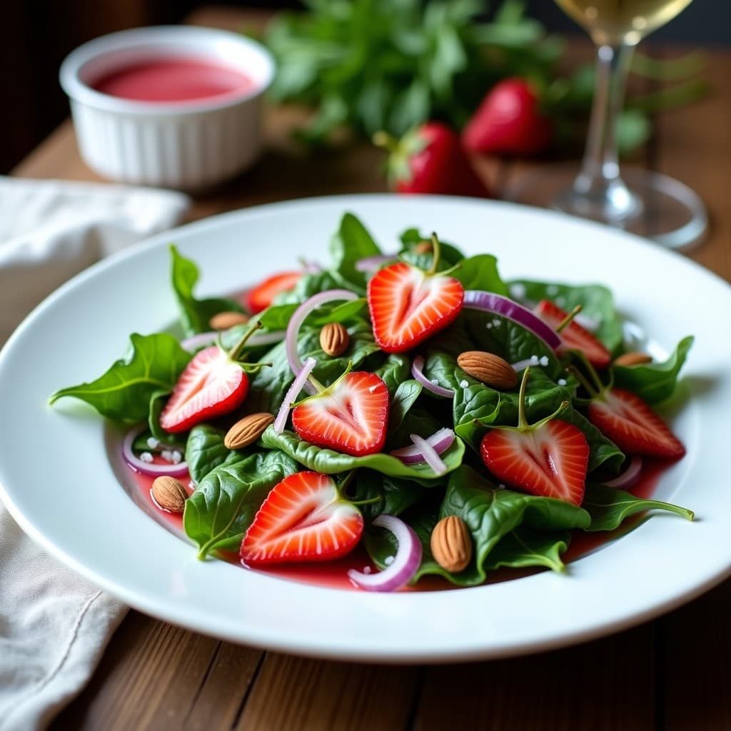 Ensalada de Mangold y Fresas con Vinagreta de Vinagre de Frambuesa: Receta Suiza Fresca