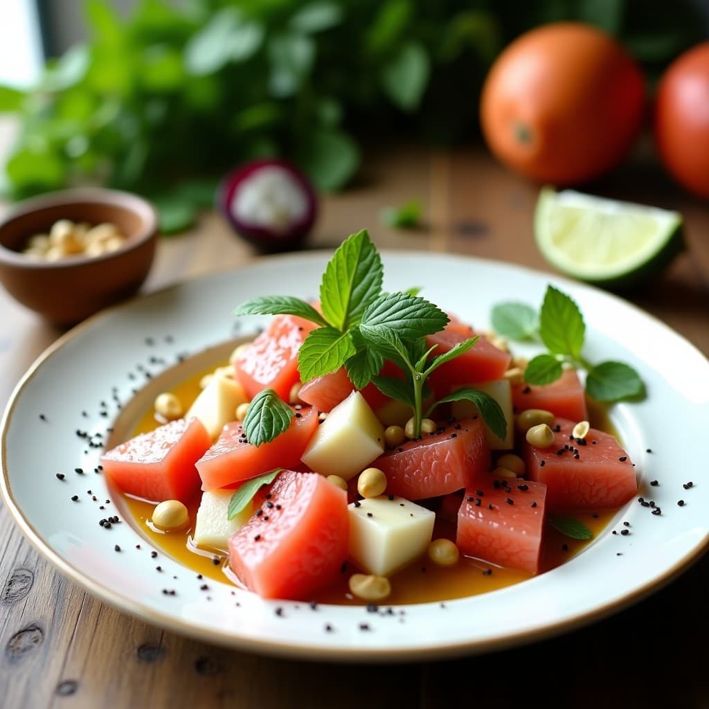 Ensalada de Mangostán y Pomelo con Vinagreta de Lima: Receta Tailandesa Fresca y Exótica