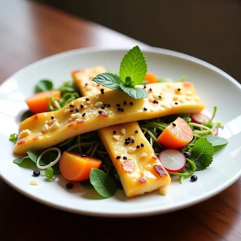 Ensalada de Mangostino, Lychee y Queso Halloumi a la Plancha: Receta Exótica y Refrescante