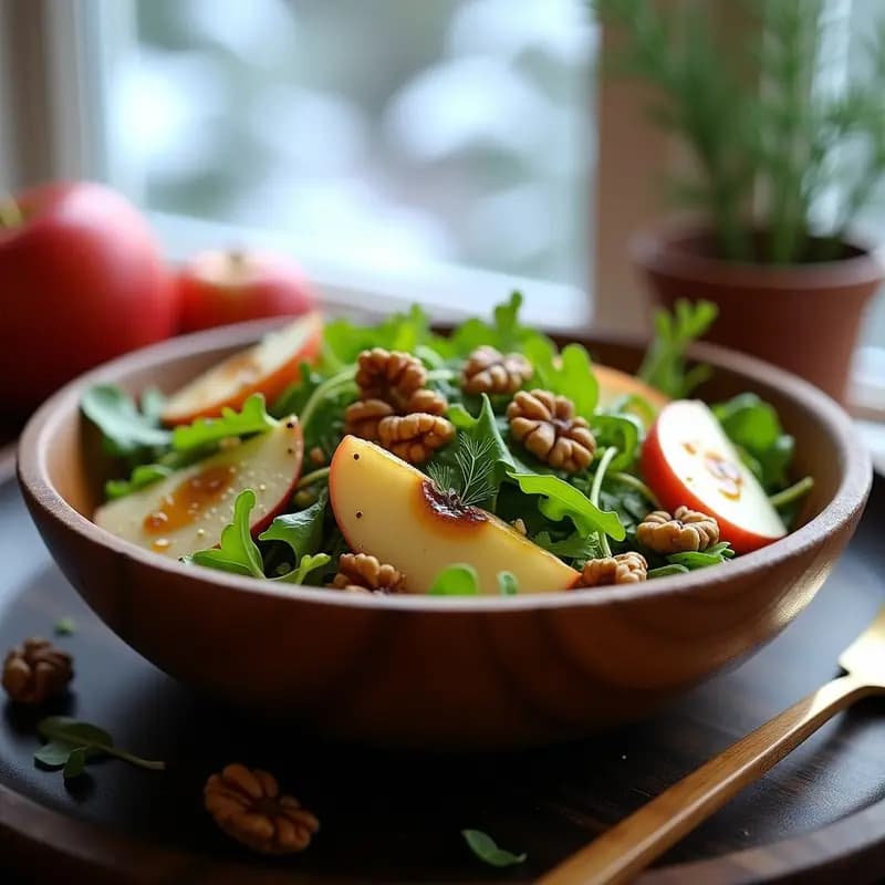Ensalada Årstidernas de Manzana y Nueces: Receta Sueca de Invierno con Aliño de Mostaza
