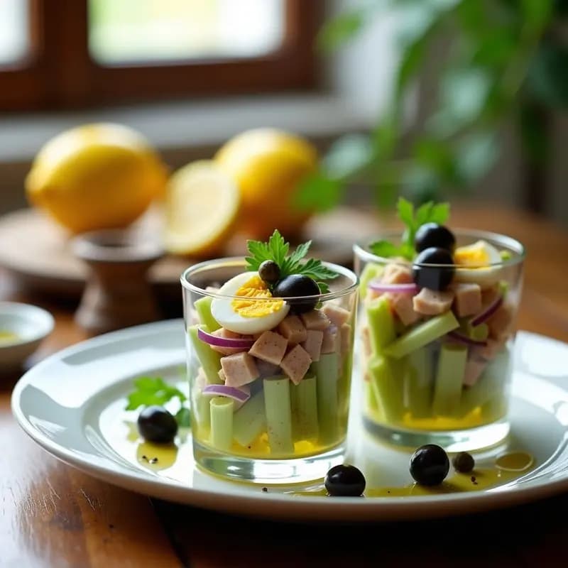 Ensalada Marcheta de Atún y Huevos: Receta Italiana de Aperitivo en 15 Minutos