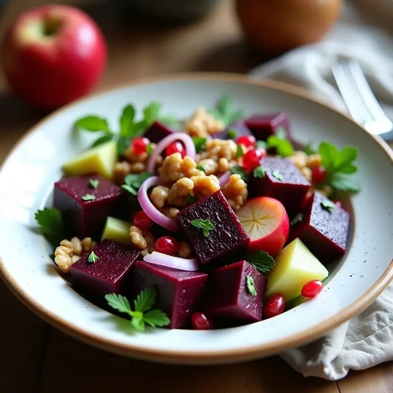 Ensalada Marta Ruso-Georgiana con Remolacha y Nueces: Receta Vegana y Alta en Hierro